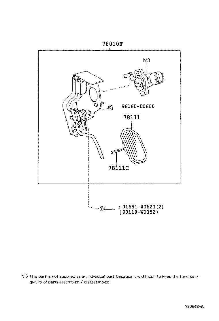 78111-02030 PEDAL, ACCELERATOR product image