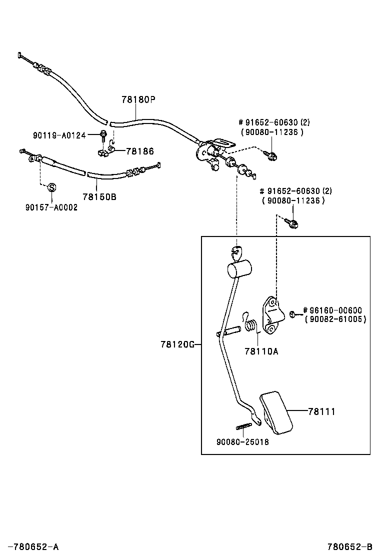 Toyota 78120-07010 ROD ASSY, ACCELERATOR PEDAL