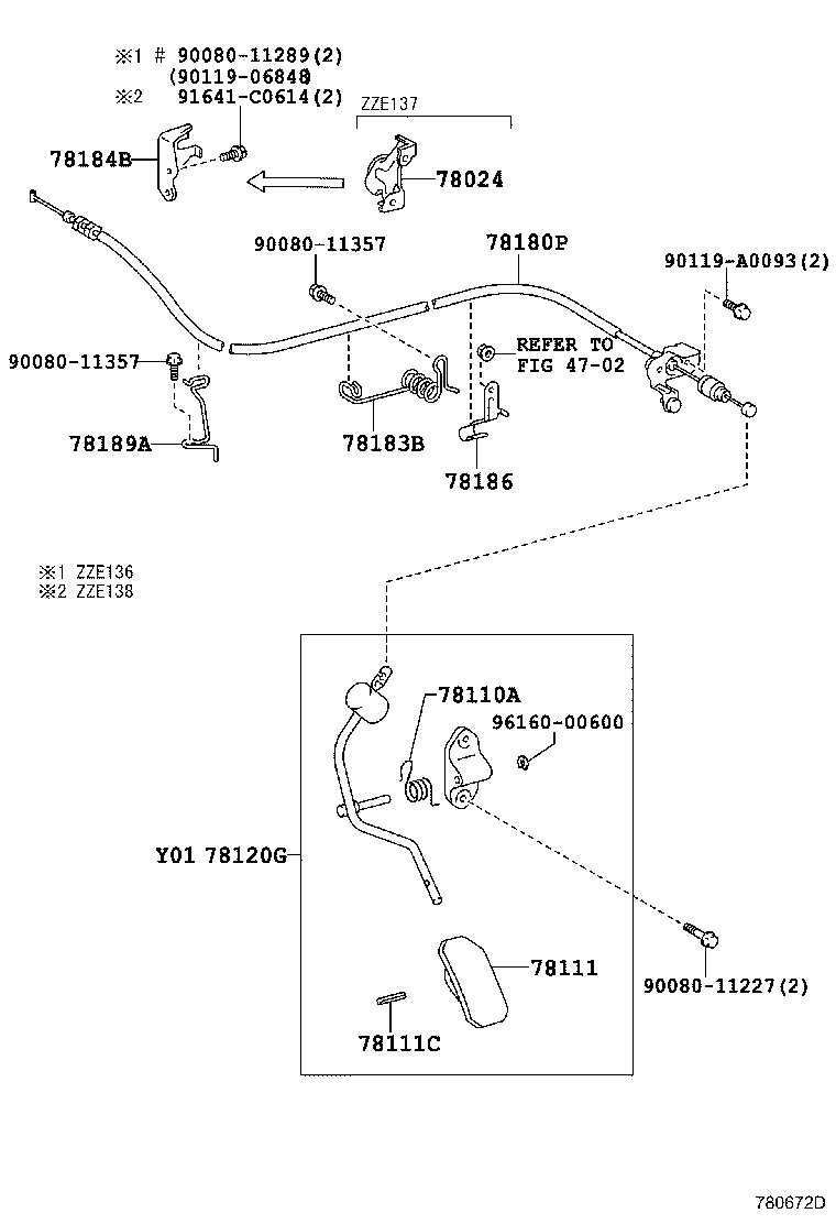 78180-01050 CABLE ASSY, ACCELERATOR CONTROL product image