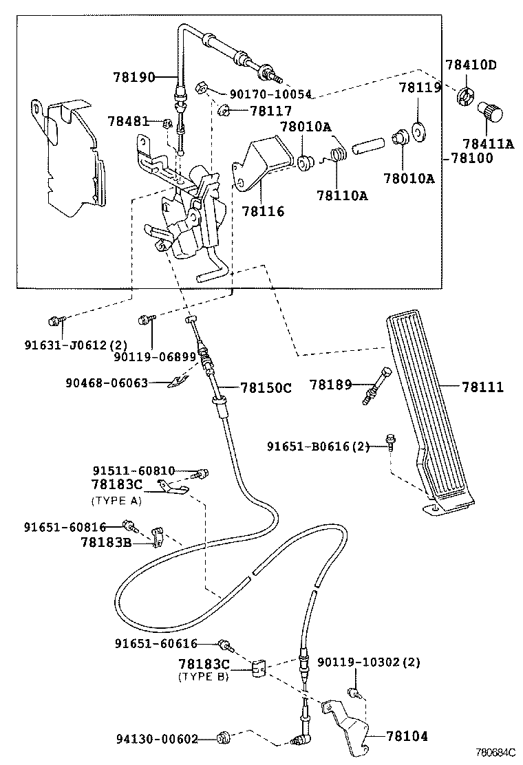 78183-0W010 CLAMP, ACCELERATOR CONTROL CABLE product image