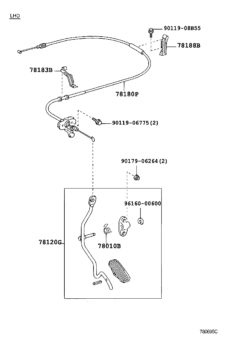 78120-60360 ROD ASSY, ACCELERATOR PEDAL product image