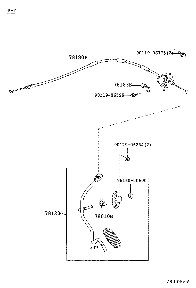 78120-60360 ROD ASSY, ACCELERATOR PEDAL product image