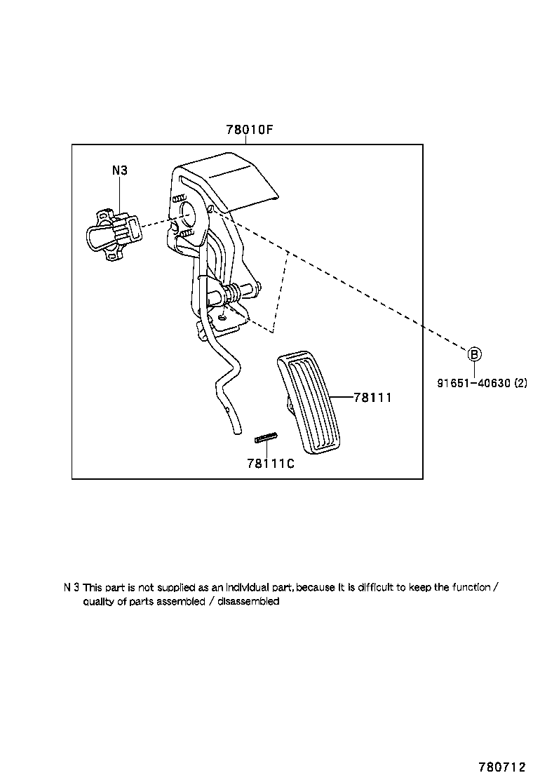78180-02250 CABLE ASSY, ACCELERATOR CONTROL product image