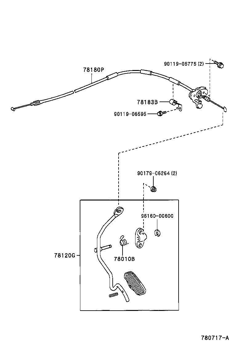78120-60381 ROD ASSY, ACCELERATOR PEDAL product image