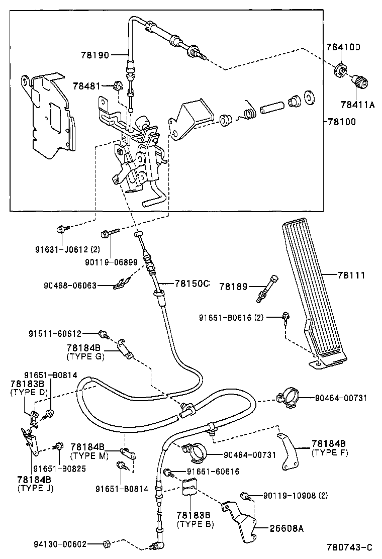 78184-37320 BRACKET, ACCELERATOR CONTROL CABLE product image
