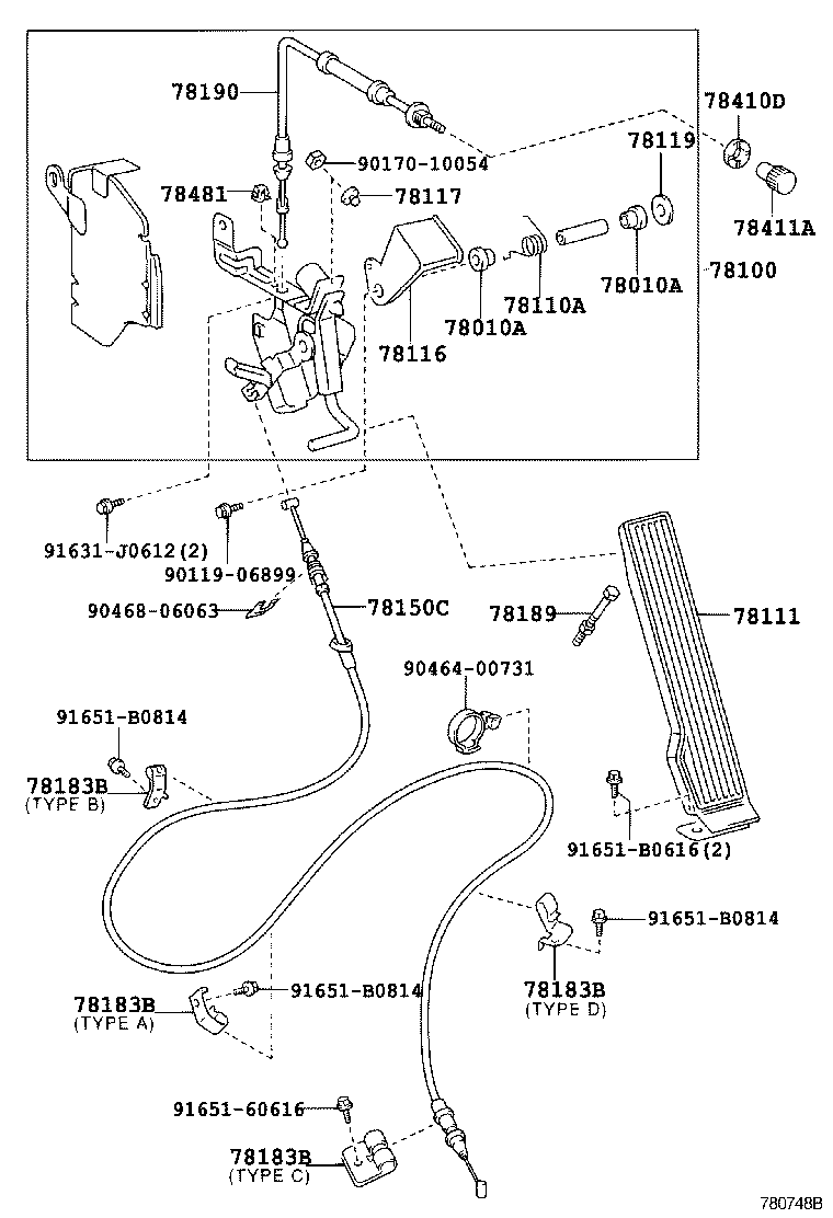 78183-0W010 CLAMP, ACCELERATOR CONTROL CABLE product image