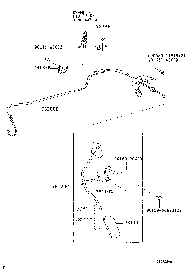 78180-05180 CABLE ASSY, ACCELERATOR CONTROL product image