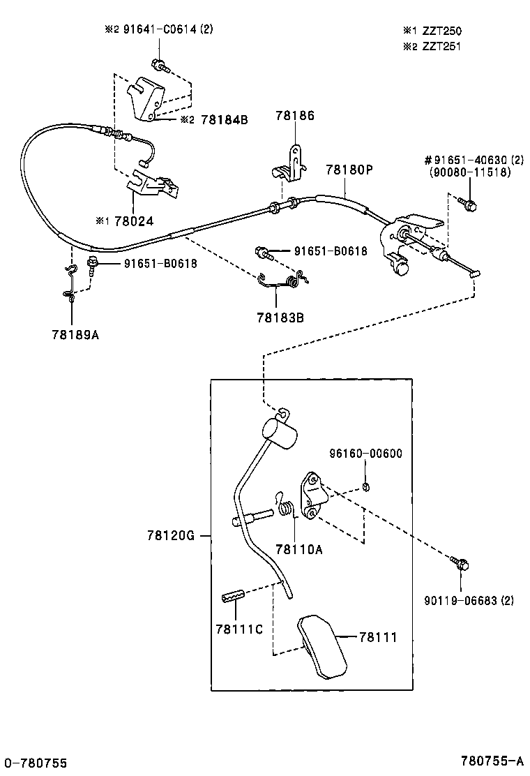 78010-20121 PEDAL ASSY, ACCELERATOR product image