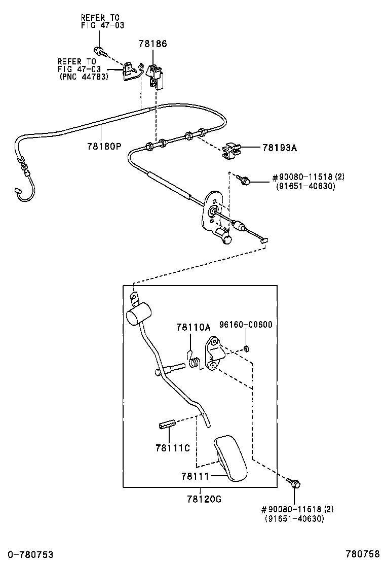 78180-05180 CABLE ASSY, ACCELERATOR CONTROL product image