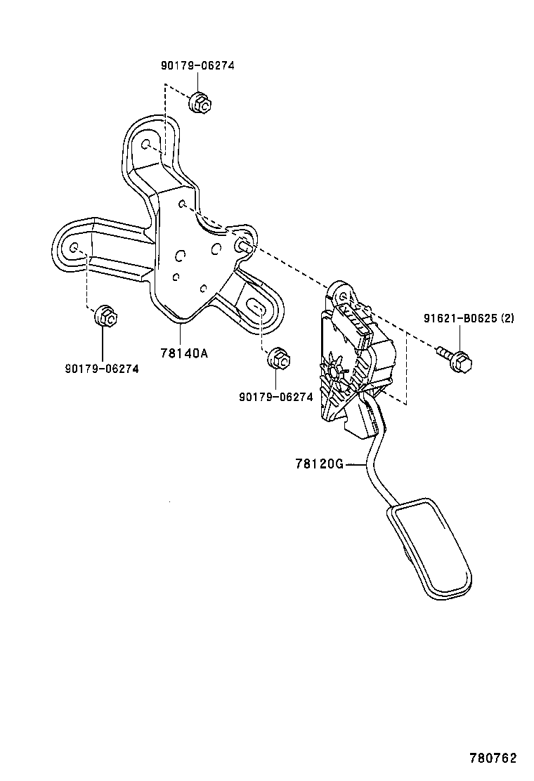78189-48080 SUPPORT, ACCELERATOR CONTROL CABLE, NO.2 product image