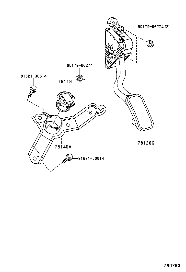 78140-48010 BRACKET, ACCELERATOR CONTROL ROD product image