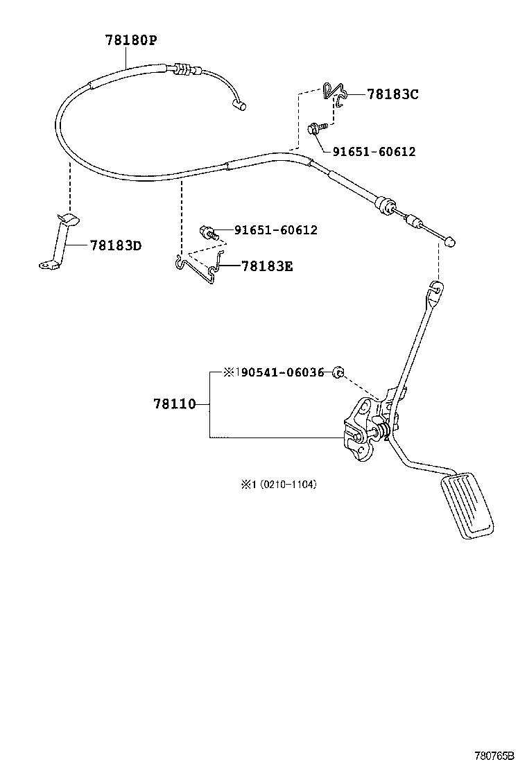 78183-52160 CLAMP, ACCELERATOR CONTROL CABLE product image