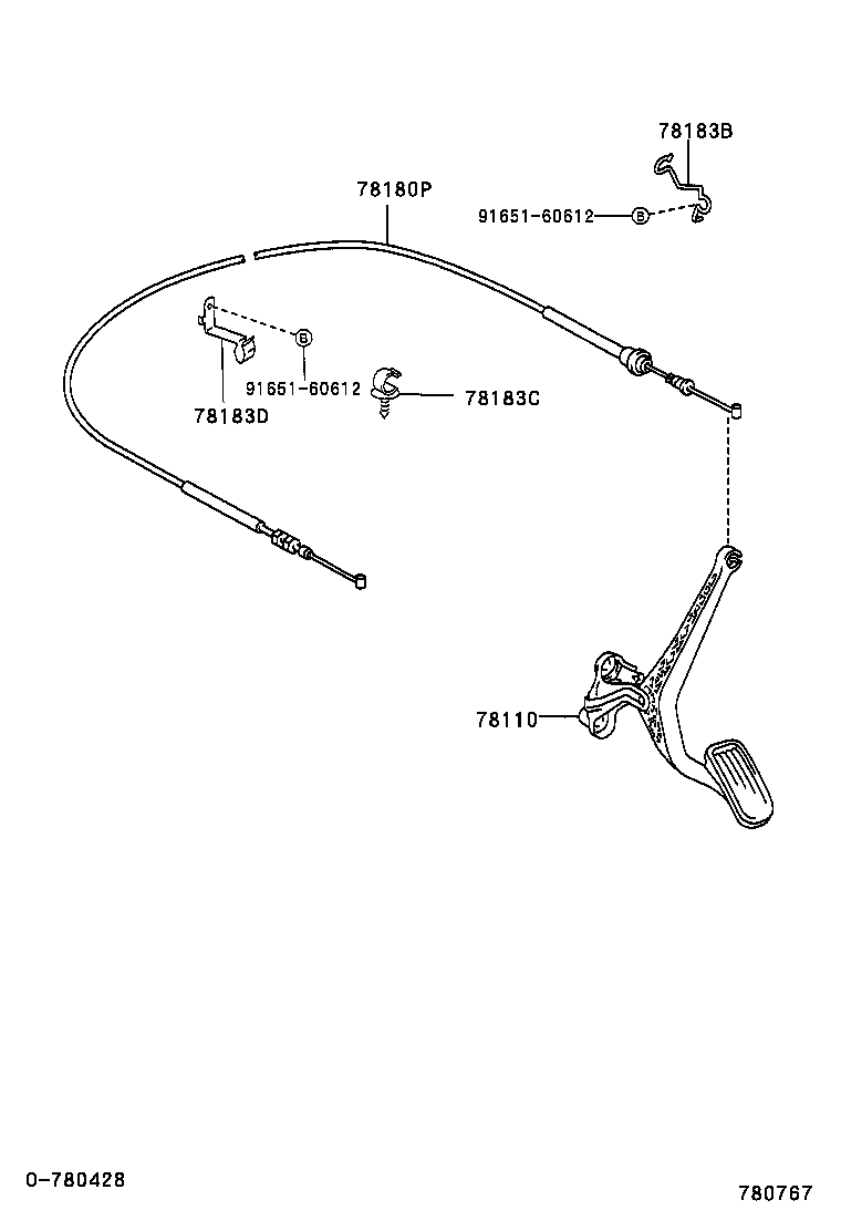 78183-52080 CLAMP, ACCELERATOR CONTROL CABLE product image