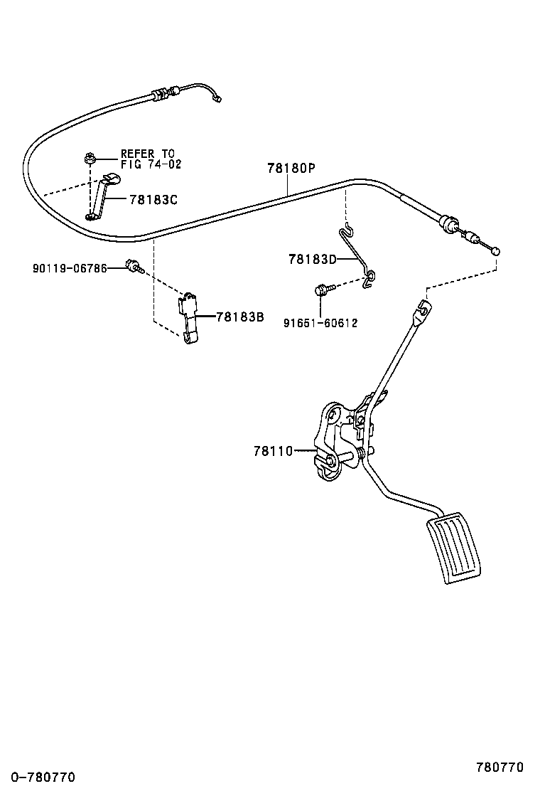 78183-46020 CLAMP, ACCELERATOR CONTROL CABLE product image