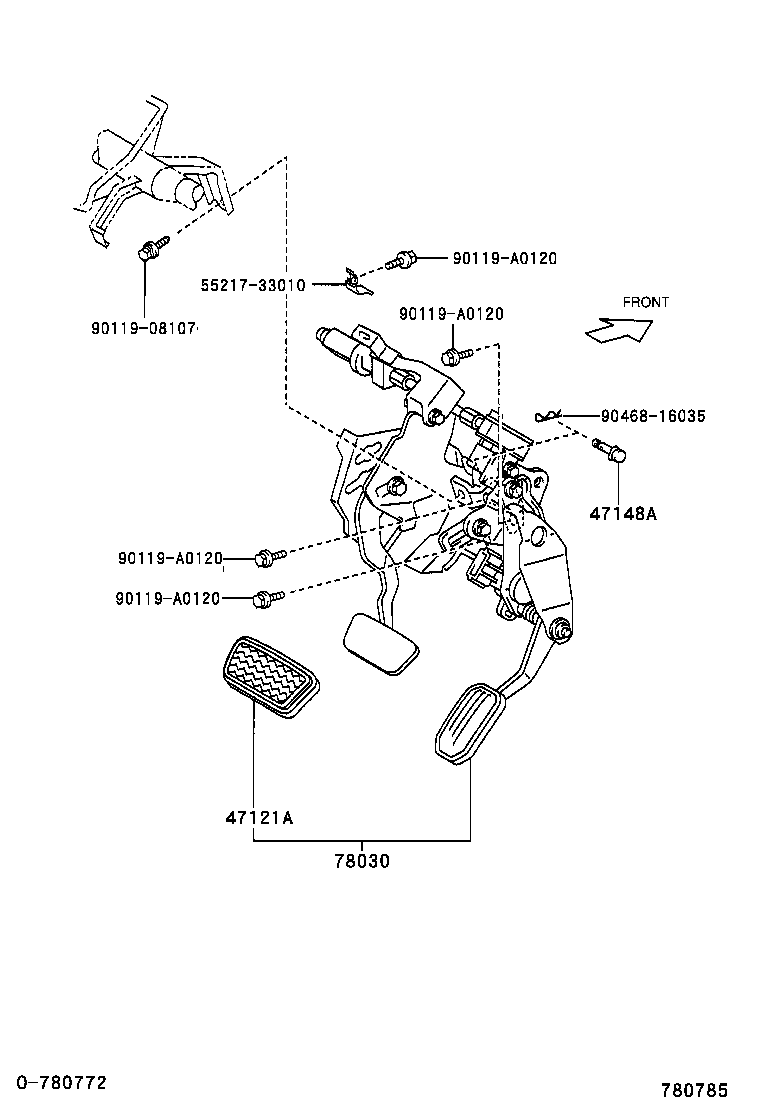 78030-33022 PEDAL ASSY, ACCELERATOR & BRAKE product image