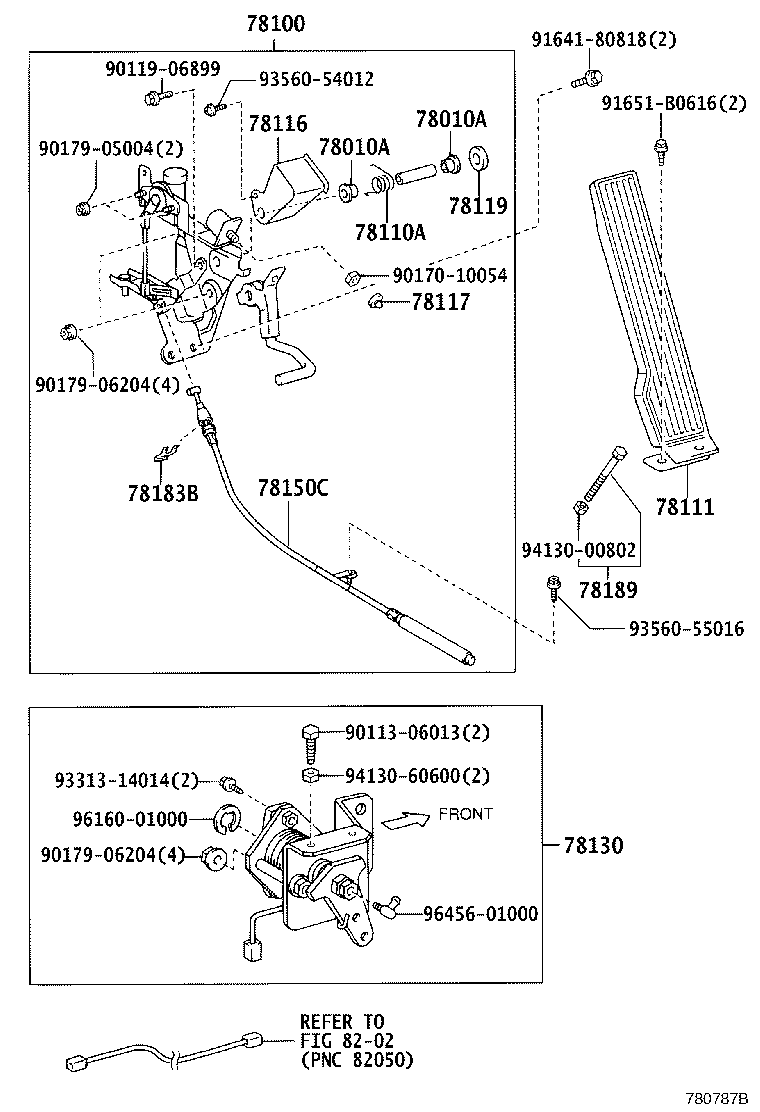 78183-0W010 CLAMP, ACCELERATOR CONTROL CABLE product image