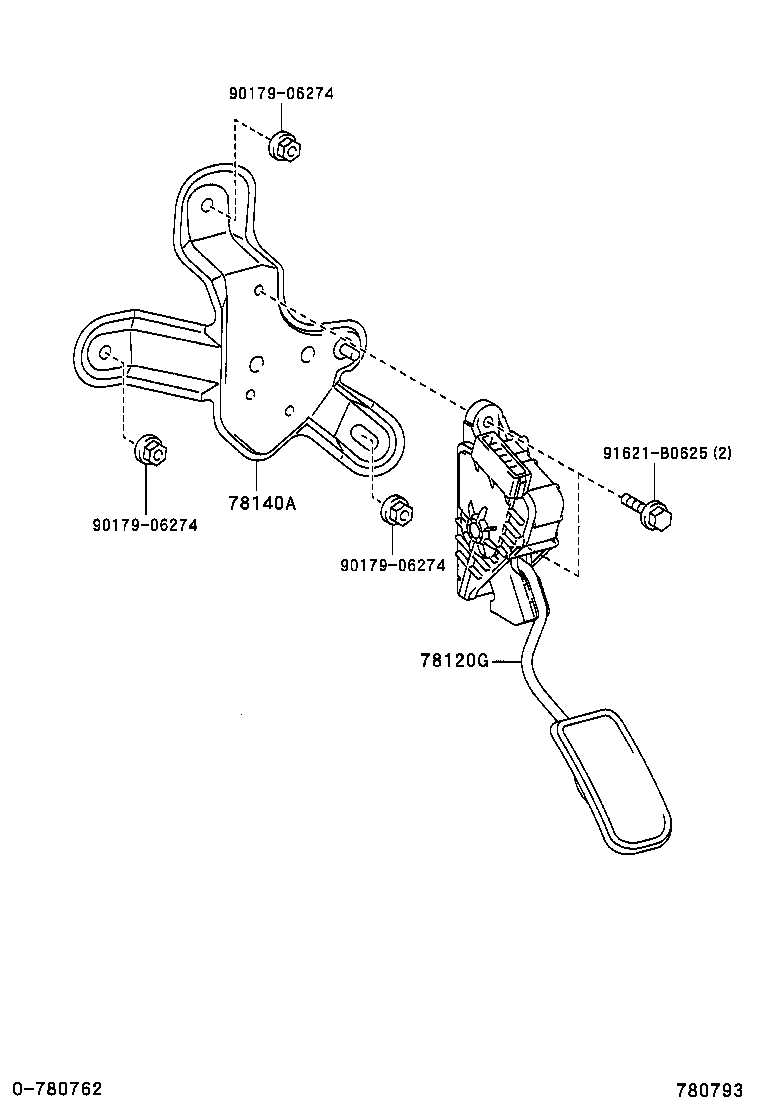 78189-48090 SUPPORT, ACCELERATOR CONTROL CABLE, NO.2 product image