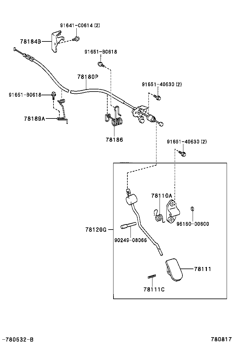 78010-12182 PEDAL ASSY, ACCELERATOR product image