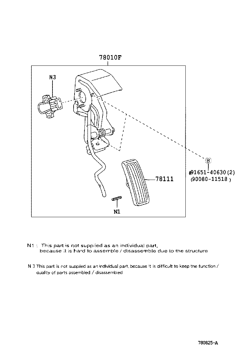 78010-12152 PEDAL ASSY, ACCELERATOR product image