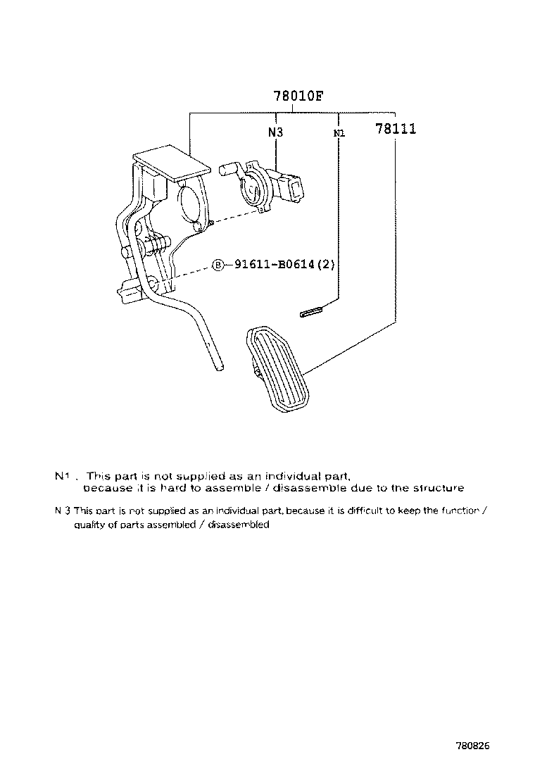 78010-12152 PEDAL ASSY, ACCELERATOR product image