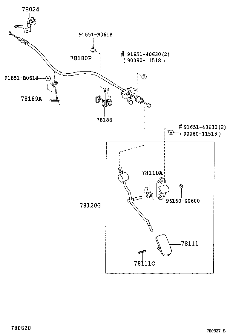 78180-02250 CABLE ASSY, ACCELERATOR CONTROL product image