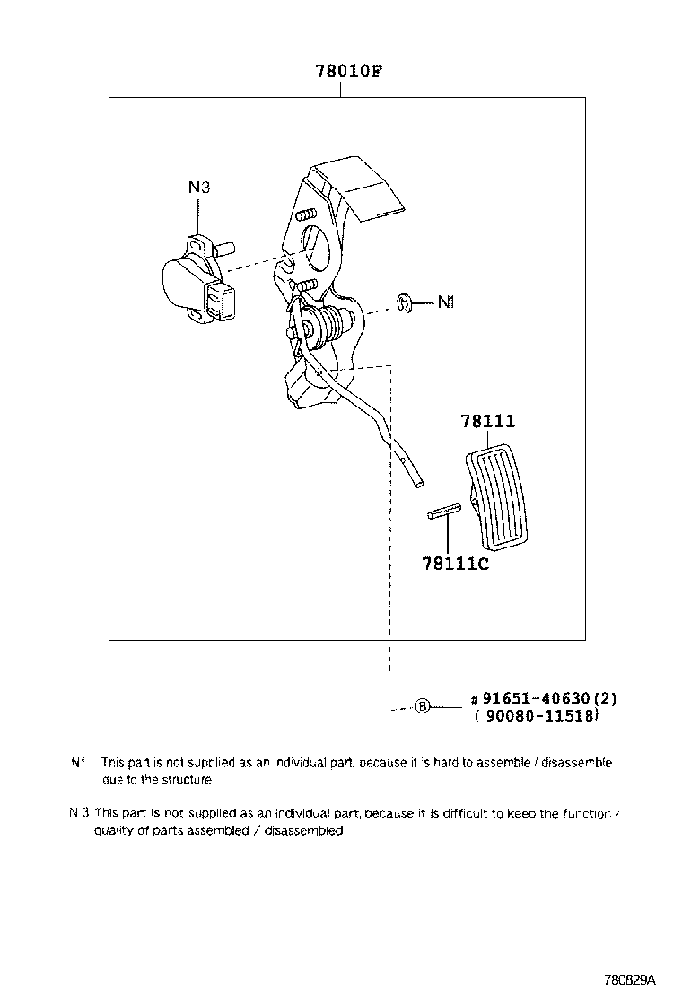 78111-02030 PEDAL, ACCELERATOR product image