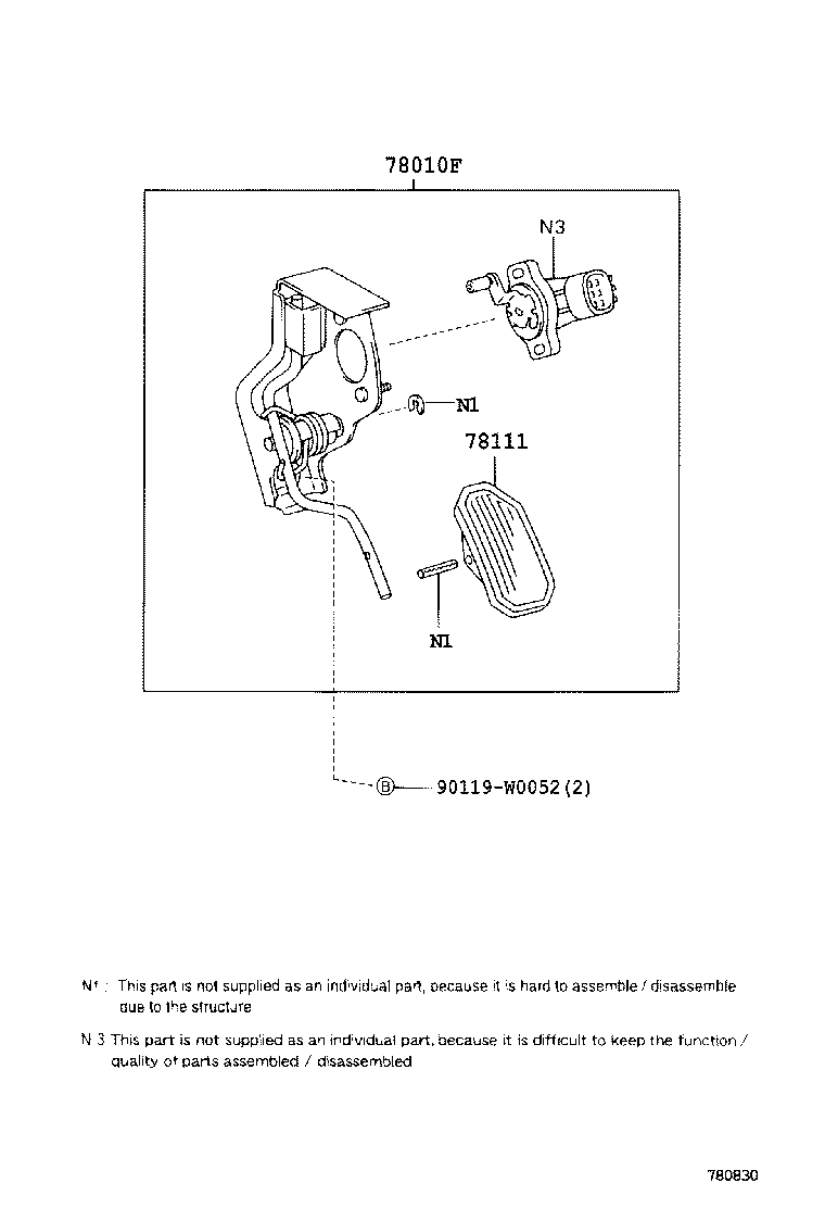 78111-02030 PEDAL, ACCELERATOR product image