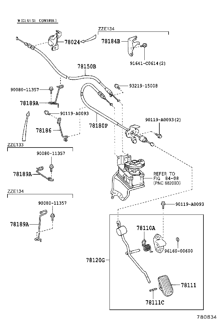 78150-01020 CABLE ASSY, ACCELERATOR AUTO DRIVE product image