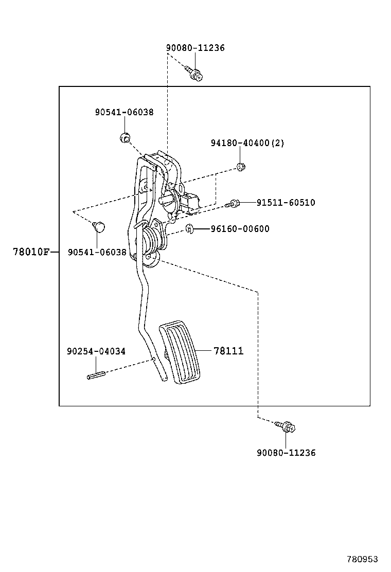 78180-0C021 CABLE ASSY, ACCELERATOR CONTROL product image