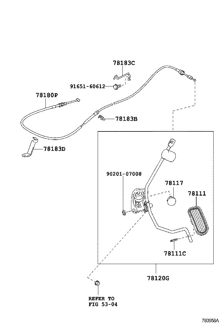78111-52020 PEDAL, ACCELERATOR product image