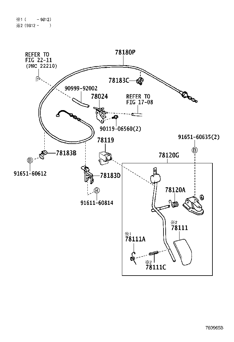 78180-28360 CABLE ASSY, ACCELERATOR CONTROL product image