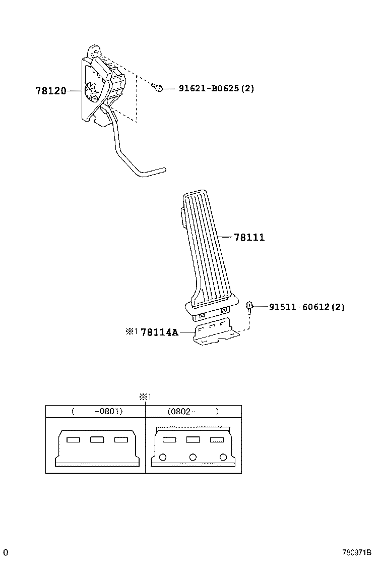 78111-30130 PEDAL, ACCELERATOR product image