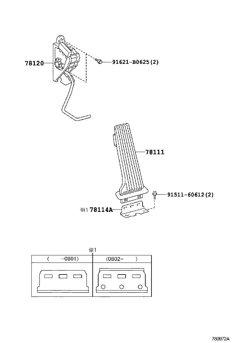 78111-30130 PEDAL, ACCELERATOR product image
