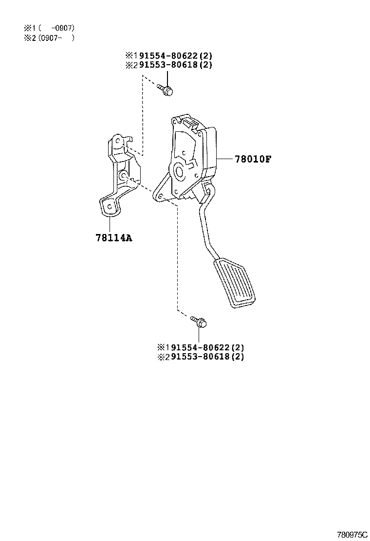 78114-52020 BRACKET, ACCELERATOR PEDAL SUPPORT product image