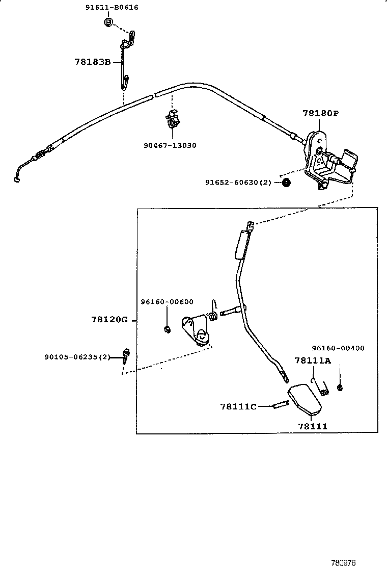 78183-26100 CLAMP, ACCELERATOR CONTROL CABLE product image