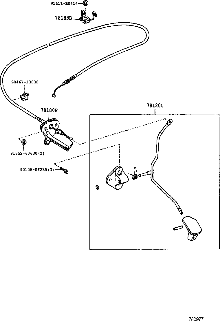 78183-26100 CLAMP, ACCELERATOR CONTROL CABLE product image