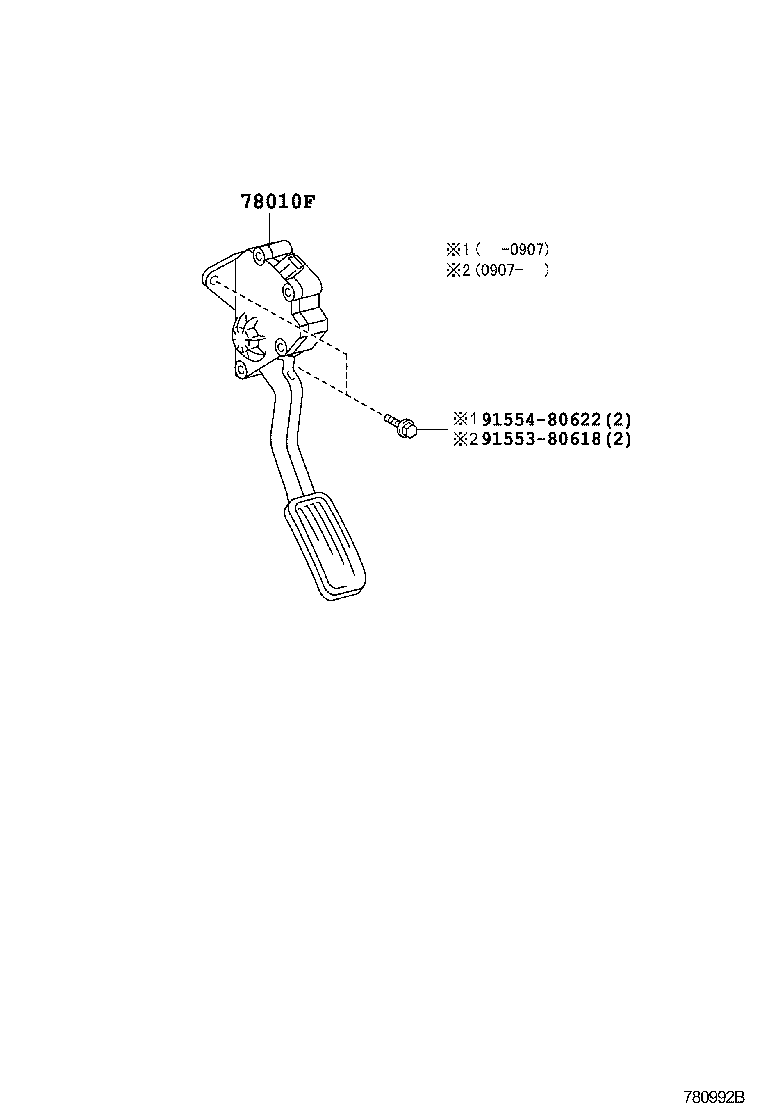 Toyota 78110-52020 PEDAL ASSY, ACCELERATOR