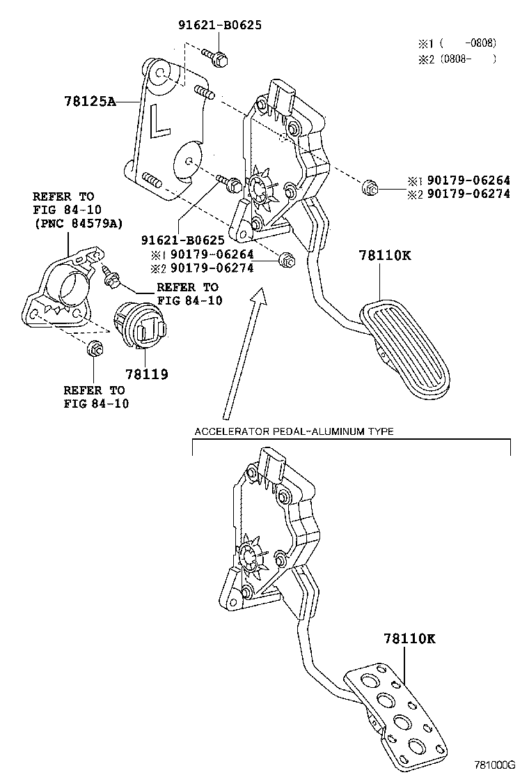 Toyota 78125-53010 BRACKET, ACCELERATOR PEDAL ROD, NO.2