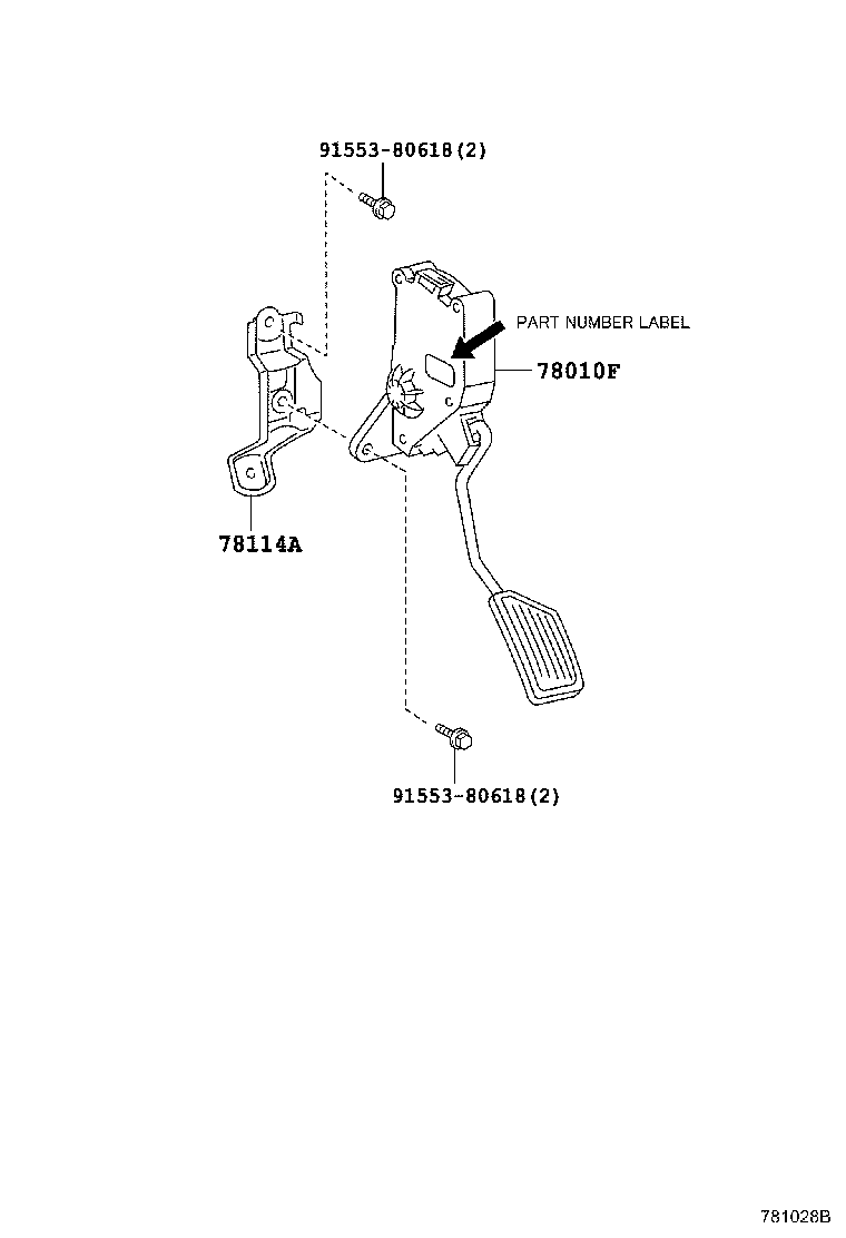 78110-52140 PEDAL ASSY, ACCELERATOR product image