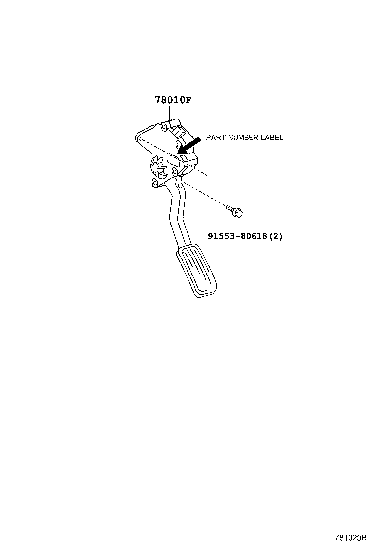 Toyota 78110-52150 PEDAL ASSY, ACCELERATOR