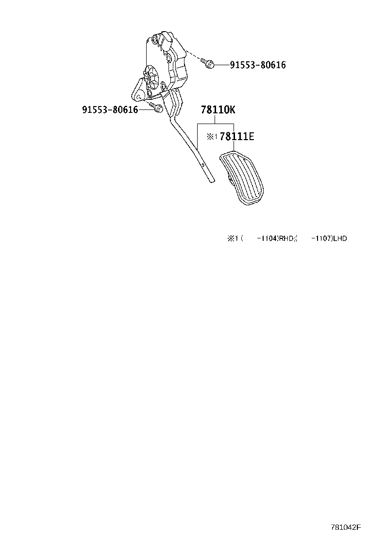 78110-28020 SENSOR ASSY, ACCELERATOR PEDAL product image