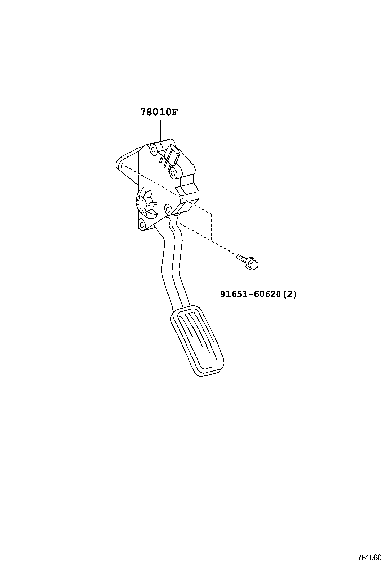 78110-06020 PEDAL ASSY, ACCELERATOR product image