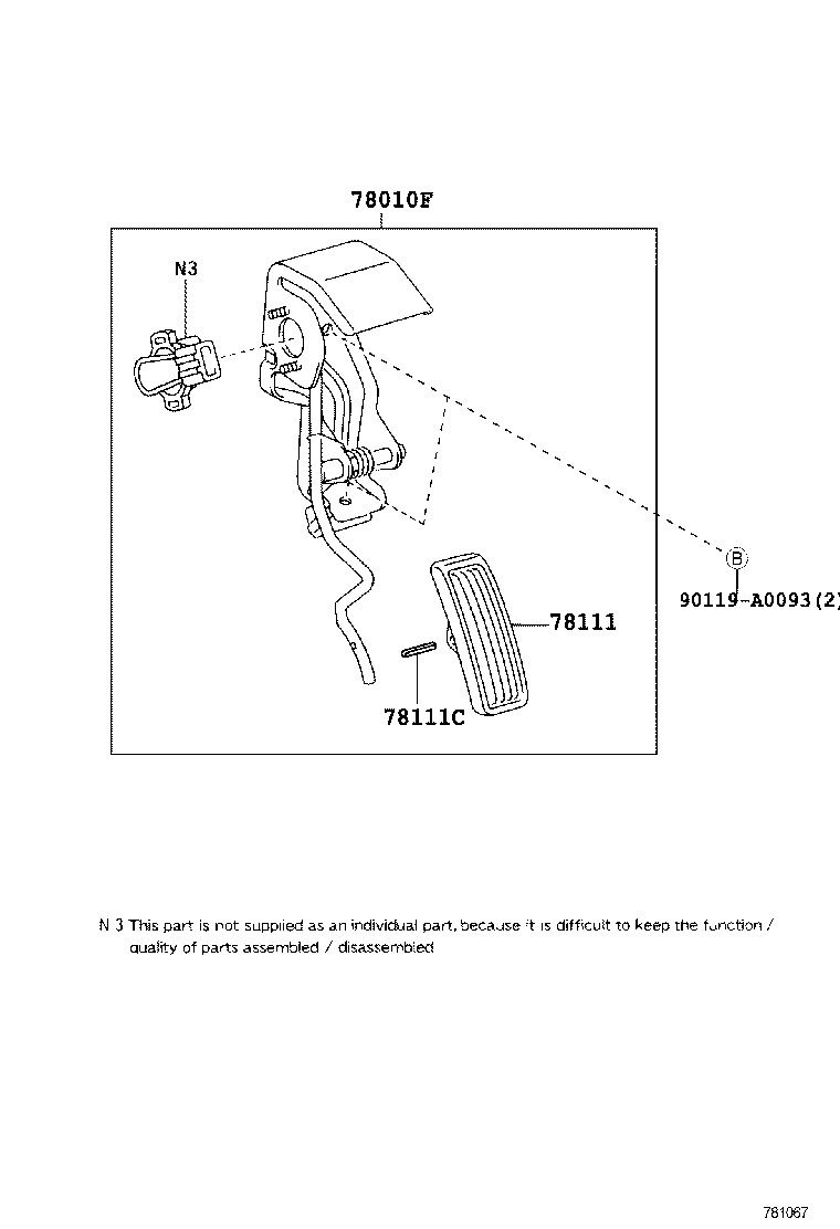 78150-01020 CABLE ASSY, ACCELERATOR AUTO DRIVE product image