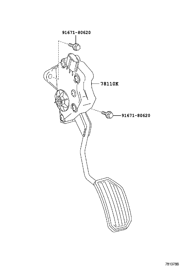 78186-12460 SUPPORT, ACCELERATOR CONTROL CABLE, NO.1 product image