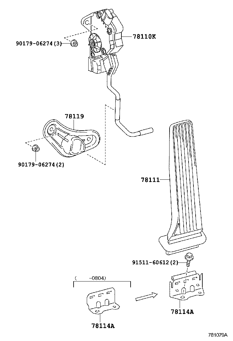 78119-50080 STOPPER, ACCELERATOR PEDAL ROD product image