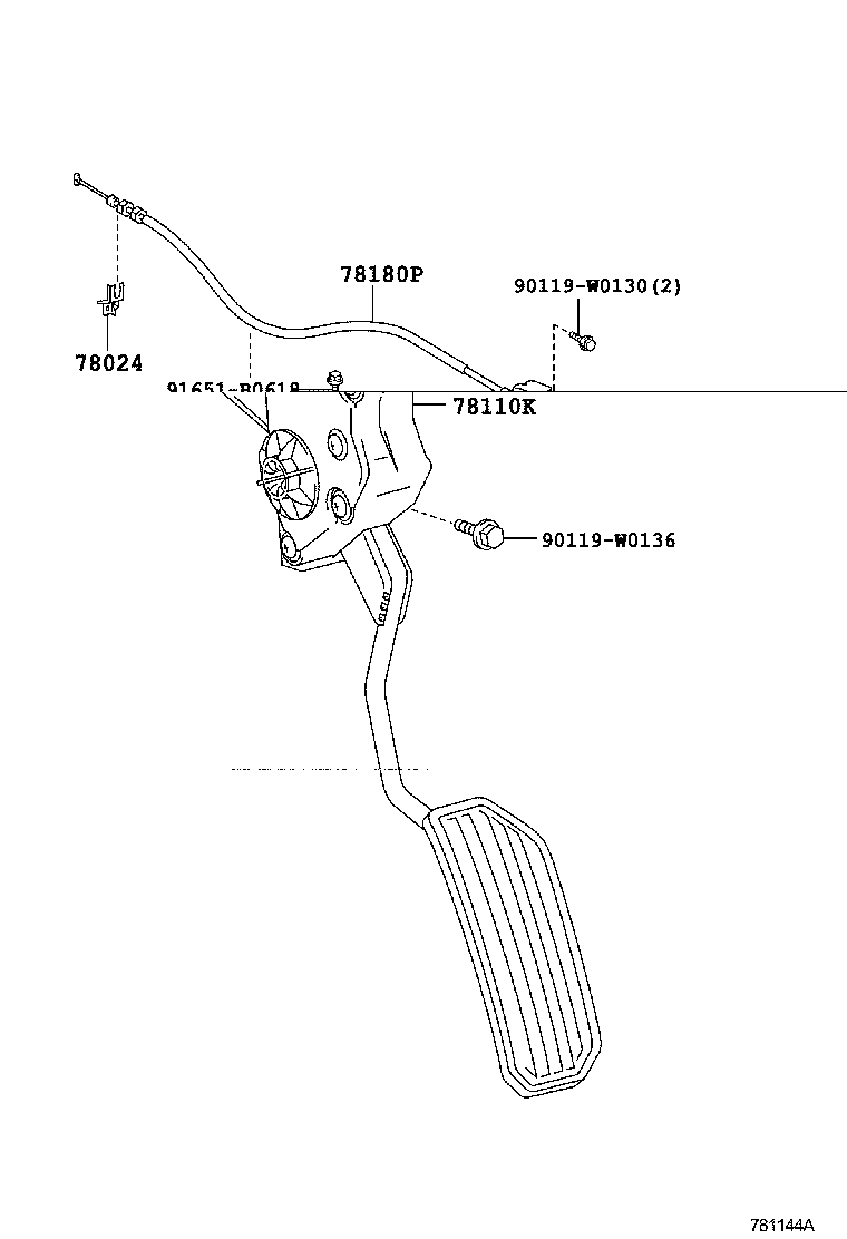 78111-02090 PEDAL, ACCELERATOR product image