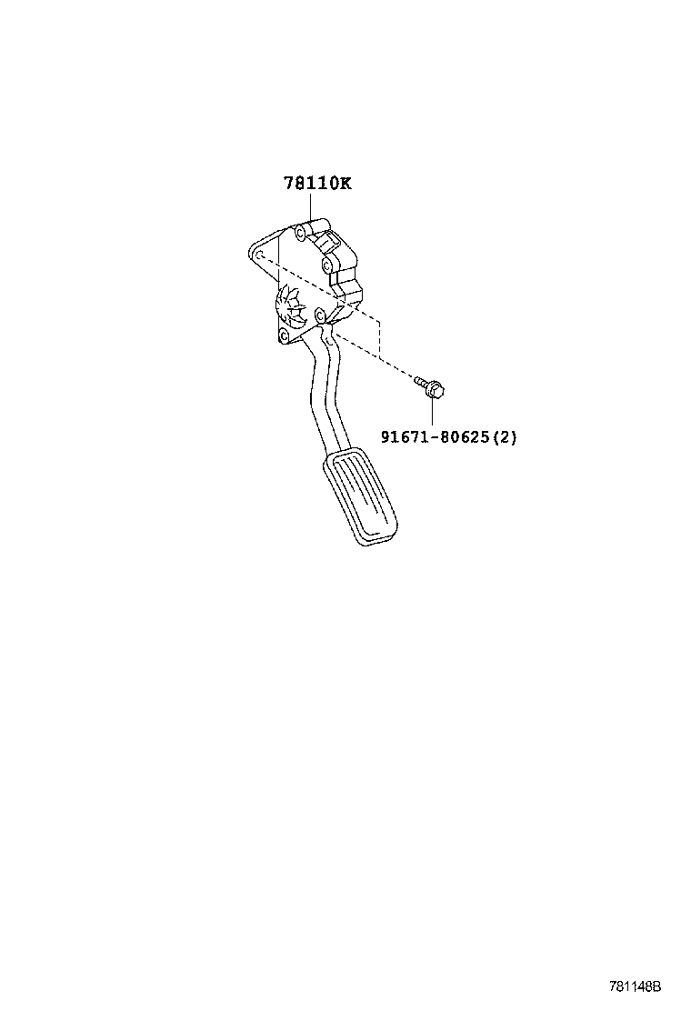 Toyota 78110-12010 SENSOR ASSY, ACCELERATOR PEDAL