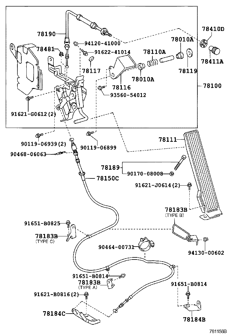 78150-37760 WIRE ASSY, ACCELERATOR FLEXIBLE product image