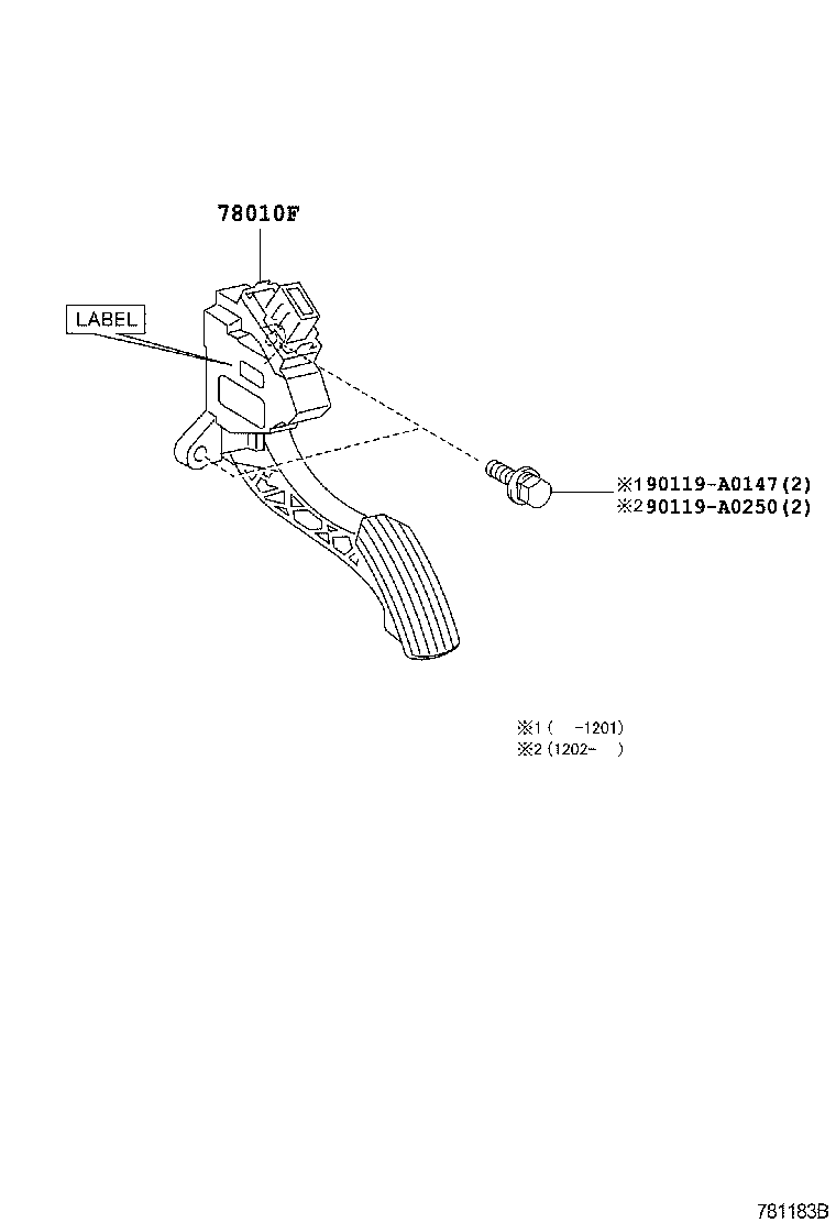 Toyota 78110-07010 PEDAL ASSY, ACCELERATOR