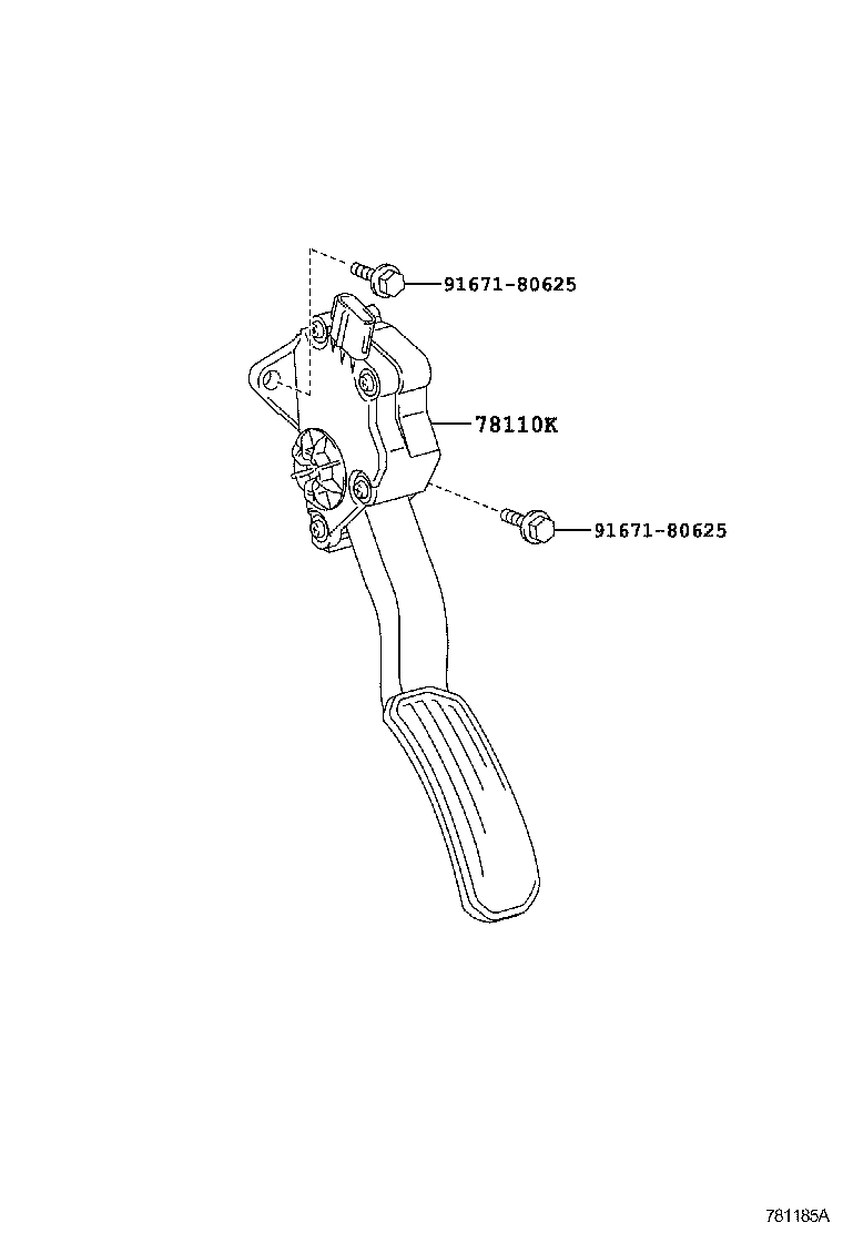 78186-12460 SUPPORT, ACCELERATOR CONTROL CABLE, NO.1 product image